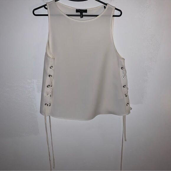 Rag & Bone White Eliza Lace Up Sides Tank Tunic S - Picture 2 of 6